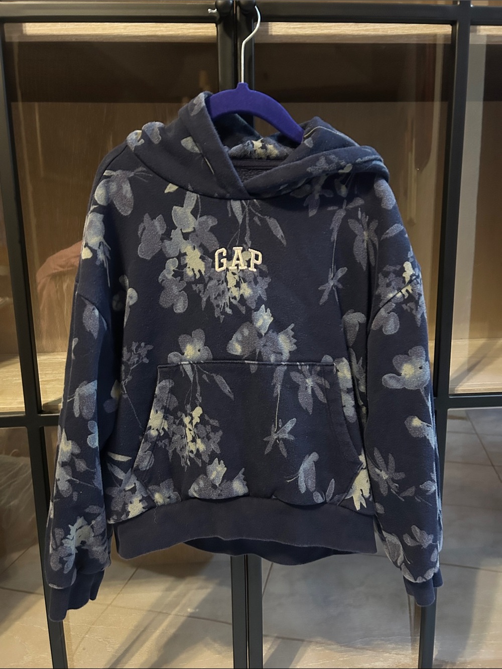 GAP Kids Floral Navy Hoodie